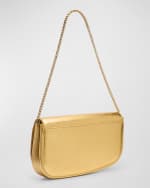 Image 4 of 6: Ferragamo Fiamma Metallic Leather Shoulder Bag