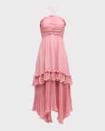 Image 1 of 6: Ramy Brook Dulce Tiered Halter Maxi Dress