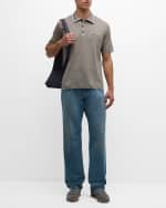 Image 2 of 6: Ferragamo Men's Tipped Mesh Polo Shirt
