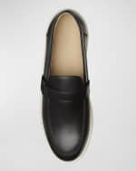 Image 4 of 4: Stuart Weitzman Men's Hamptons Leather Buckle Loafers