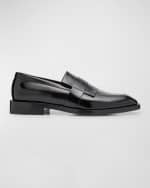 Image 1 of 6: Stuart Weitzman Men's Royce Kiltie Brushed Leather Penny Loafers