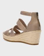 Image 2 of 5: Eileen Fisher Wisp Metallic Suede Wedge Espadrilles