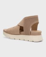 Image 2 of 5: Eileen Fisher Chant Sporty Leather Wedge Sandals