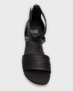 Image 5 of 5: Eileen Fisher Shea Leather Crisscross Comfort Sandals