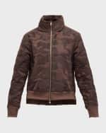 Image 1 of 6: Blanc Noir Violette Camo Bomber Jacket