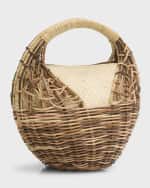 Image 4 of 6: Ulla Johnson Seashell Rattan Top-Handle Bag