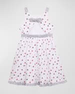 Image 2 of 3: Florence Eiseman Girl's Sailboat Print Seersucker Dress with Anchor, Size 2-6