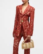 Image 2 of 6: Cult Gaia Hera Nano Studded Raffia Shoulder Bag