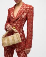 Image 3 of 6: Cult Gaia Hera Nano Studded Raffia Shoulder Bag