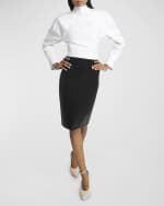 Image 5 of 6: ALAIA Shiny Coated Pencil Skirt