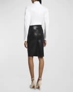 Image 3 of 6: ALAIA Shiny Coated Pencil Skirt