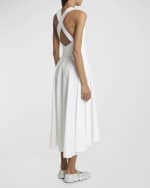 Image 4 of 6: ALAIA V-Neck Sleeveless Crossback Midi Dress