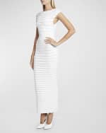 Image 5 of 6: ALAIA Cap-Sleeve Bandage Midi Dress