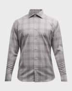 Image 1 of 6: Baldassari Men's Reda Active Wool Plaid Sport Shirt