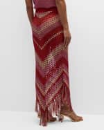 Image 4 of 6: Dodo Bar Or Paal Chevron Crochet Fringe Maxi Skirt