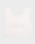 Image 4 of 5: Chloe Girl's Embroidered Tank Top, Size 4-5
