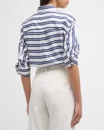 Image 4 of 6: CALLAS Milano Lyn Striped Button-Front Shirt