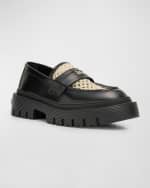 Image 5 of 6: Amiri Men's Jumbo Leather Penny Loafers