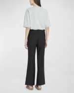 Image 3 of 6: THE ROW Gandal Mid-Rise Straight Leg Crepe Pants