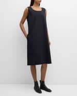 Image 5 of 6: THE ROW Janah Scoop-Neck Sleeveless Midi Shift Dress