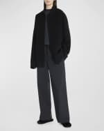 Image 5 of 6: THE ROW Jugi Mid-Rise Wide-Leg Pull-On Pants