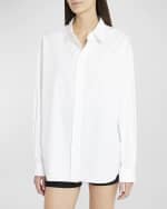 Image 3 of 6: THE ROW Penna Long-Sleeve Collared Cotton Shirt