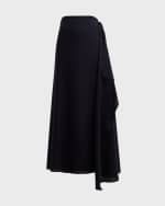 Image 1 of 6: THE ROW Osiride Draped Wrap Maxi Skirt