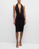 Image 5 of 6: Norma Kamali Tie-Front Halter Dress