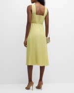 Image 3 of 6: Ungaro Joanna Pleated Twist-Front Halter Midi Dress
