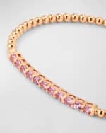 Image 4 of 5: Lisa Nik 18K Rose Gold and Pink Sapphire Stretch Bracelet