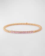 Image 1 of 5: Lisa Nik 18K Rose Gold and Pink Sapphire Stretch Bracelet