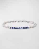 Image 1 of 5: Lisa Nik 18K White Gold Sapphire Stretch Bracelet