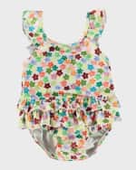 Image 1 of 3: Molo Girl's Nalani Floral One-Piece Swimsuit, Size 3M-3