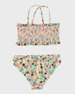 Image 3 of 5: Molo Girl's Nita Flower Petit Two-Piece Swimsuit, Size 3-6