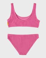 Image 3 of 5: Molo Girl's Nola Rib-Knit Two-Piece Swimsuit, Size 5-6