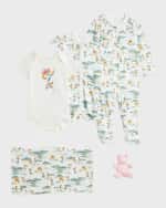 Image 1 of 3: Ralph Lauren Childrenswear Girl's Interlock Bear 4-Piece Gift Box Set, Size Newborn-9M