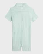 Image 2 of 4: Ralph Lauren Childrenswear Boy's Golf Club Embroidered Striped Cotton Mesh Shortall, Size 3M-12M