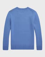 Image 2 of 7: Ralph Lauren Childrenswear Boy's Cotton Crewneck Dog Sweater, Size S-XL