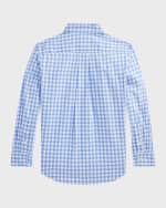 Image 2 of 2: Ralph Lauren Childrenswear Boy's Cotton Poplin Button-Front Sport Shirt, Size 2-6