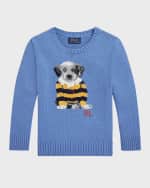 Image 1 of 4: Ralph Lauren Childrenswear Boy's Cotton Crewneck Dog Sweater, Size 2-7