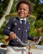 Image 3 of 5: Ralph Lauren Childrenswear Boy's Playful Puppies Embroidered Cotton Cardigan, Size 2-7