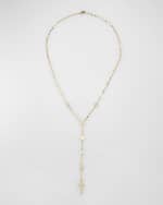 Image 1 of 5: LANA 14K Yellow Gold Disc Chain Lariat Crossary Necklace, 18"