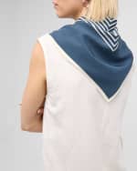 Image 3 of 4: Toteme Centered Monogram Silk Square Scarf