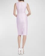 Image 3 of 6: Badgley Mischka Collection Sleeveless Draped Bateau-Neck Midi Dress