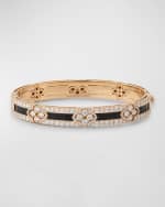 Image 1 of 5: Roberto Coin 18K Rose Gold Black Jade Bracelet with Diamond Edge