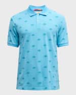 Image 2 of 6: Scotch & Soda Men's Allover Palm-Print Polo Shrit