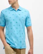 Image 4 of 6: Scotch & Soda Men's Allover Palm-Print Polo Shrit