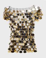 Image 8 of 8: Rabanne Multi-Color Dot-Sequin Chainmail Mini Skirt