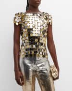 Image 7 of 8: Rabanne Multi-Color Dot-Sequin Chainmail Mini Skirt