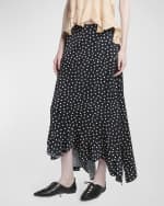 Image 2 of 6: Stella McCartney Polka Dot-Print Tiered Asymmetric Maxi Skirt